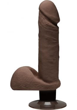 The D Perfect D Vibrating Dual Dense Ultraskyn Dong With Balls Waterproof Chocolate 7 Inch