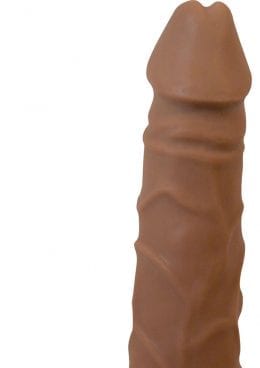 Real Skin Latin Big Boss Vibrator Brown 8 Inch