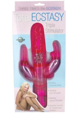 Total Ecstasy Triple Stimulator Rabbit Vibrator - Pink
