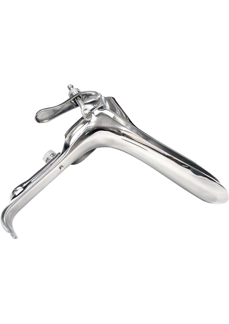 Rouge Metal Vaginal Speculum In Clamshell Silver