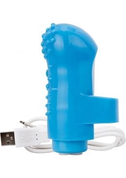 Charged Fing O Rechargeable Finger Mini Vibe Waterproof Blue