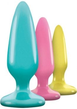 Firefly Pleasure Plugs Trainer Kit Assorted Glow In The Dark Colors 3 Each Per Set