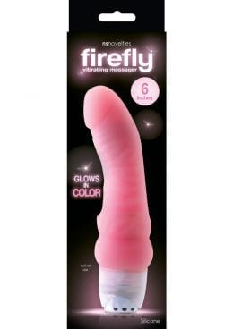 Firefly Vibrating Massager Glow In The Dark Silicone Vibe Waterproof Pink 6 Inch