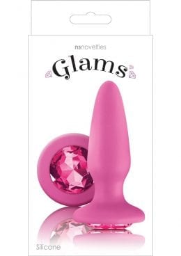 Glams Silicone Anal Plug Pink Gem