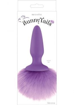 Bunny Tails Silicone Anal Plug Purple 6.7 Inch