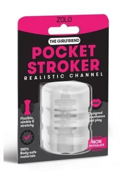 Zolo Girlfriend Pocket Stroker Ribbed Texture Clear