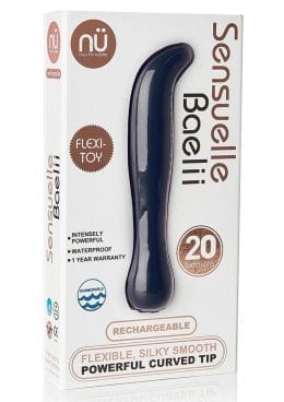 NU Sensuelle Baelii USB Rechargeable Flexible Silicone Vibrator Waterproof Navy