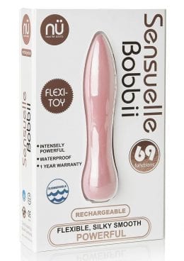 NU Sensuelle Bobbii Flexible Silicone 69 Function USB Rechargeable Bullet Massager Waterproof Pink