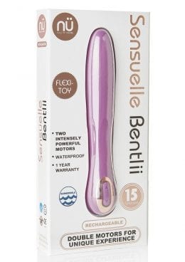 NU Sensuelle Bentlii 15-function Dual Motor USB Rechargeable Silicone Vibrator Waterproof Purple