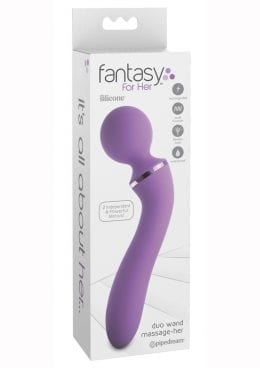 Fantasy For Her Duo Wand Massage Her Silicone Rechargeable Waterproof Purple