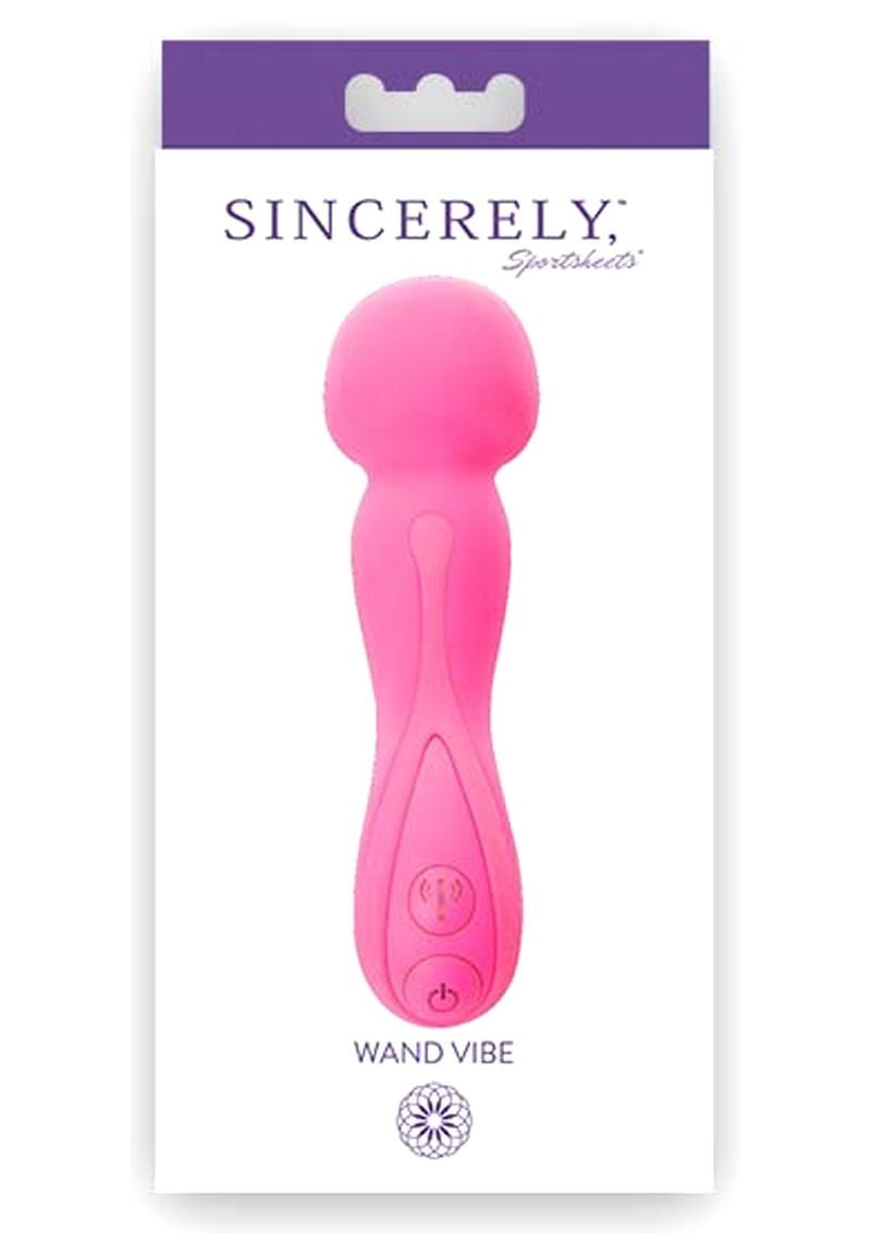 Sincerely Sportsheets Wand Vibe Silicone Rechargeable Pink
