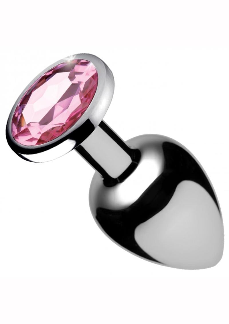 Booty Sparks Aluminum Alloy Small Anal Plug Pink Gem  2.6 Inch