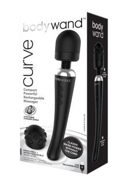 Bodywand Curve Silicone Massager Black 9 Inch
