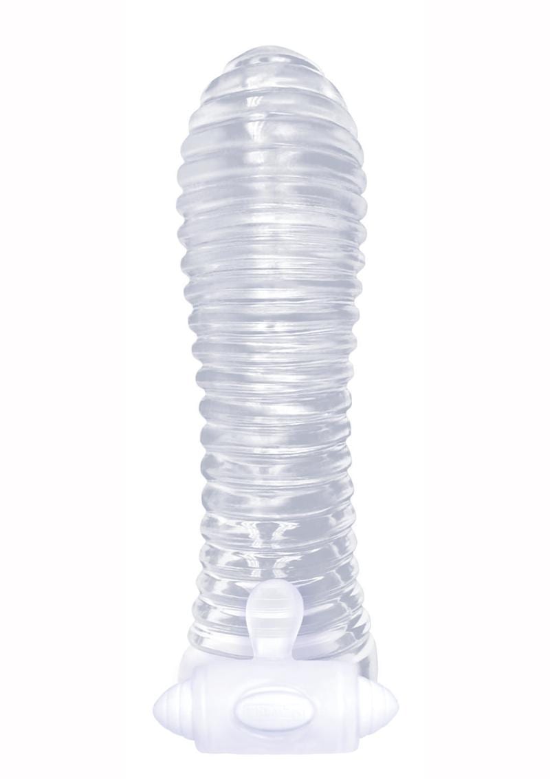 The 9`s Vibrating Sextenders Ribbed Clear 5.5 Inches