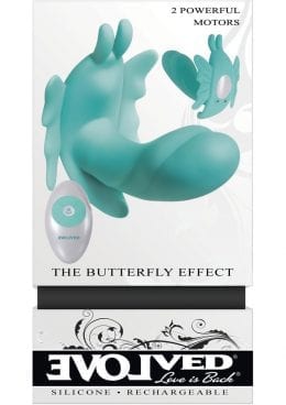 The Butterfly Effect Silicone USB Rechargeable Dual Motor Wireless Remote Control Vibrator Waterproof Teal