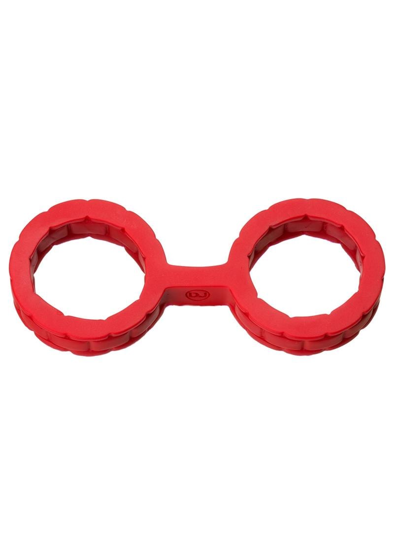Japanese Style Bondage Silicone Cuffs Small Red 6.4 Inch