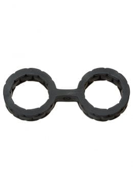 Japanese Style Bondage Silicone Cuffs Small Black 6.4 Inch