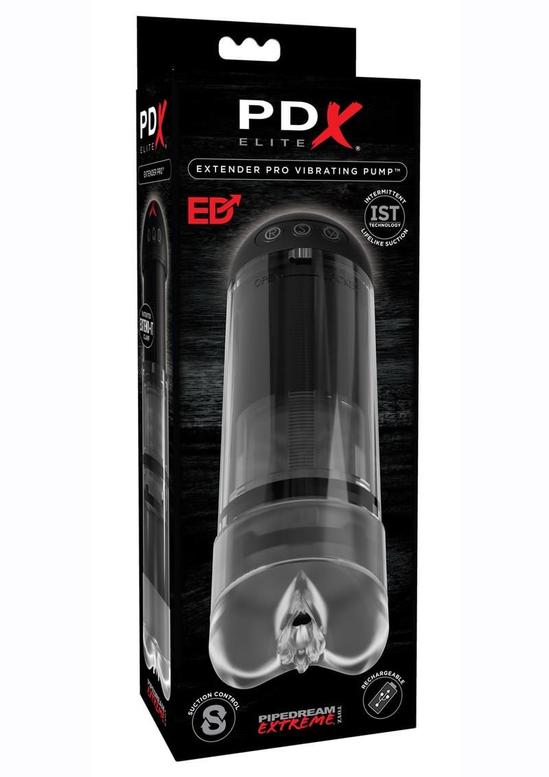 Pdx Extender Pro Vibrating Penis Pump Male Masturbator Rechargeable