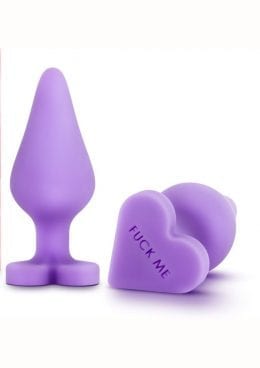 Pwm Naughtier Candy Heart Fuck Me Purple Anal Plug Non Vibrating