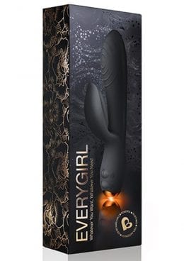 Every Girl Black Vibrator With Clit Stimulation Waterproof Multifunction