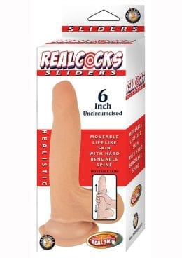 Realcocks Sliders Uncircumsized 6 inch Harness Compatible Suction Cup Non Vibrating