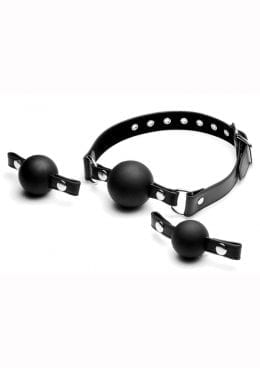 Strict Silicone Interchangeable Ball Gag Set Black