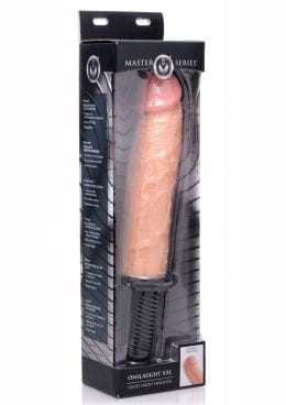 Master Series Onslaught XXL Giant Dildo Thruster Splashproof Flesh 14.5 Inches