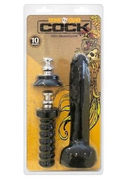 Boneyard Cock  10 Inches Dildo With Silicone Handle or Suction Cup  Base Attachment Black