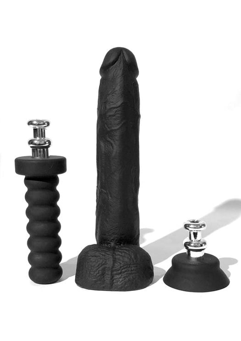 Boneyard Cock  10 Inches Dildo With Silicone Handle or Suction Cup  Base Attachment Black