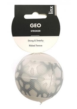 Linx Geo Stroker Ball Masturbator Ribbed Textured Waterproof Clear