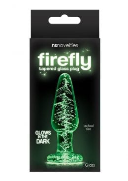 Firefly Tapered Glass Plug Small Glows in the Dark Clear