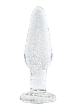 Firefly Tapered Glass Plug Medium Glows in the Dark Clear