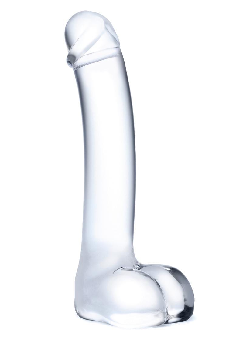 Glas Realistic Curved Glass G Spot Dildo 7 Inches Clear