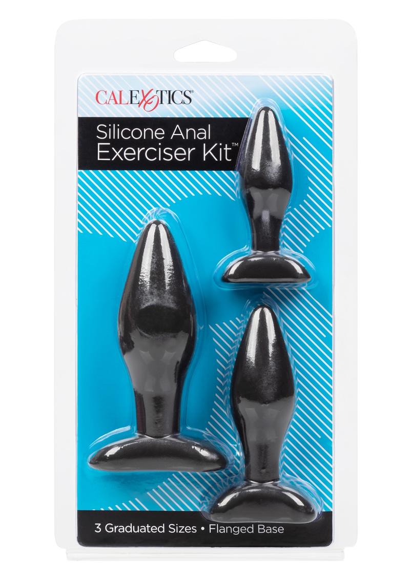 Silicone Anal Exerciser Kit Anal Plugs Waterproof Black