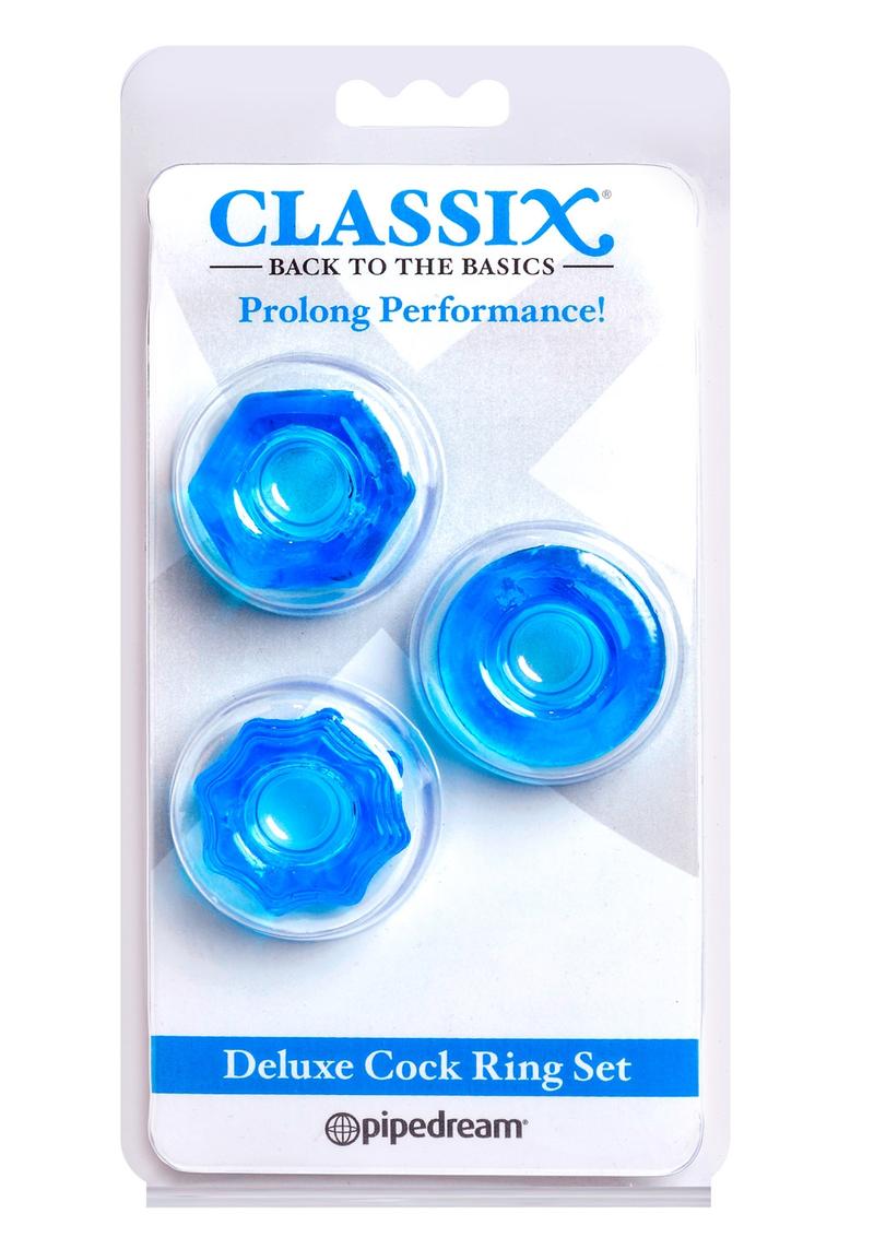 Classix Deluxe Cock Ring Set Blu