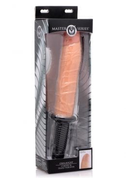 Master Series Onslaught 13 Mode Xl Dildo Thruster Vibrating  Multi Speed  Remote Control Flesh
