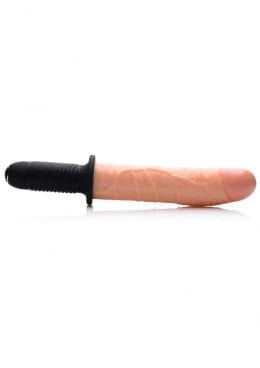 Master Series Onslaught 13 Mode Xl Dildo Thruster Vibrating  Multi Speed  Remote Control Flesh