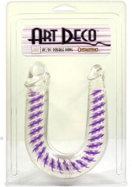Art Deco AC DC Double Dong Waterproof 12.25 Inch Purple