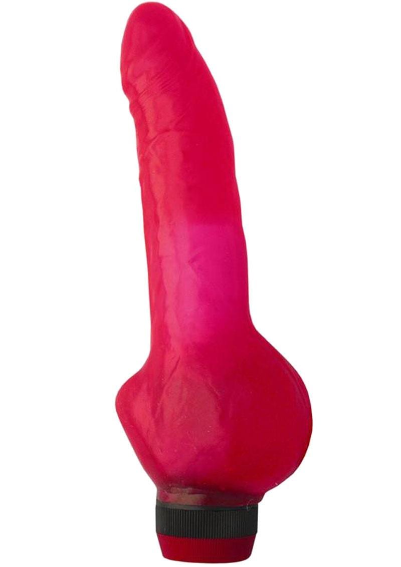 Jelly Caribbean Number 2 Jelly Realistic Vibrator With Clit Stimulator Red 8 Inch