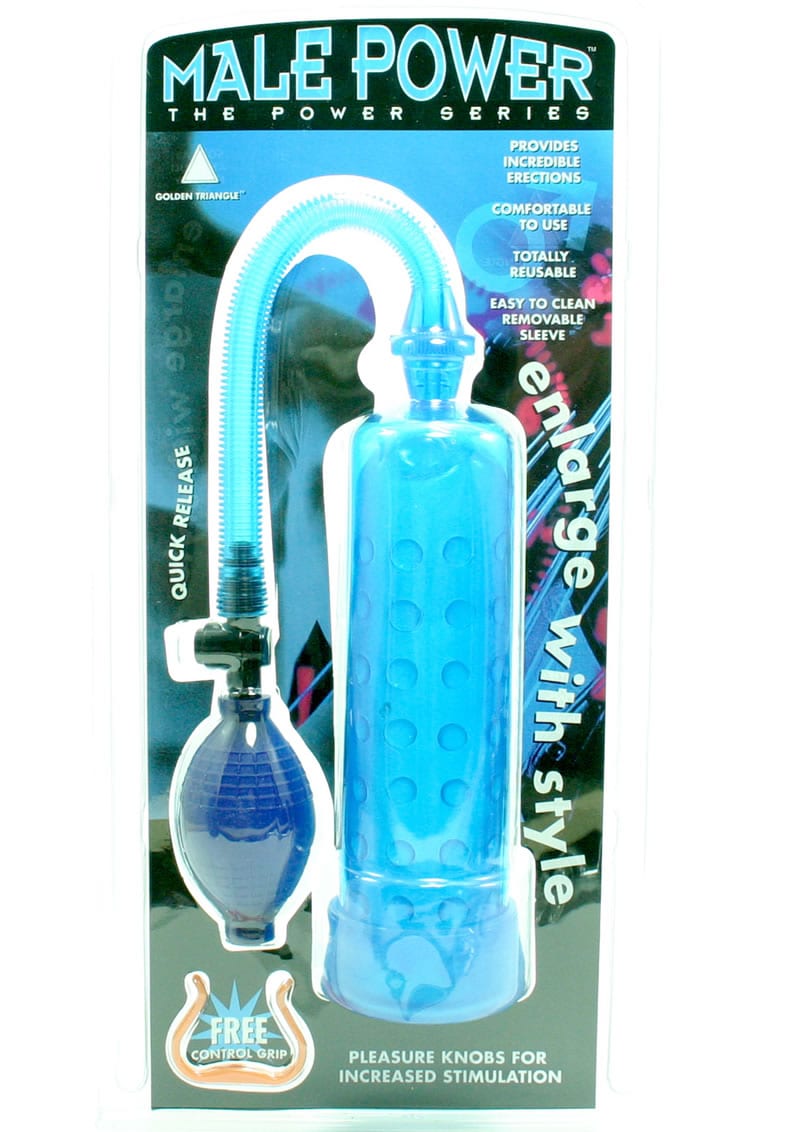 Male Power The Power Series Penis Pump With Pleasure Knobs Blue