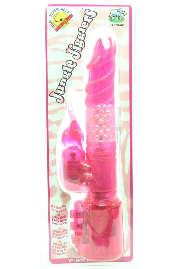 JUNGLE JIGGLER  ELEPHANT 7 INCH VIBRATOR PINK WATERPROOF