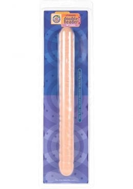 Classic Double Header Veined Dong 18 Inch Flesh