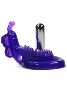 XTREME XTASY PURPLE BUTTERFLY VIBRATING COCK RING WATERPROOF