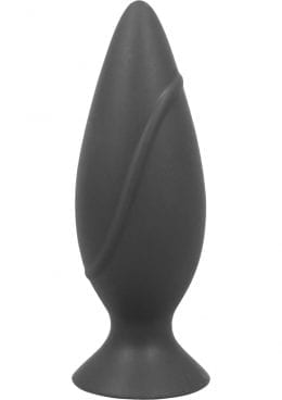 Corked Silicone Anal Plug Waterproof Medium Charcoal