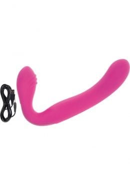 Strapless Strap On! Love Rider Rechargeable Silicone Strapless Strap On Waterproof Pink 7.75 Inch - Image 2