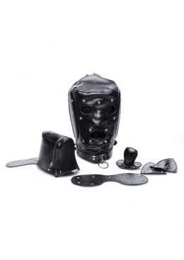 Ms Muzzled Universal Bdsm Hood Bondage and Fetish Mouth Gag Mask