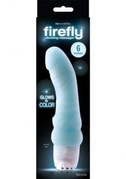 Firefly Vibrating Massager Glow In The Dark Silicone Vibe Waterproof Blue 6 Inch