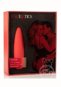 SEXY DEAL! Red Hot Flame Bullet Silicone Rechargeable Waterproof Red