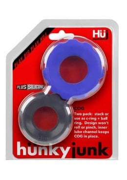 Hunkyjunk COG Silicone Blend 2 Size C-Ring Pack Cobalt/Tar