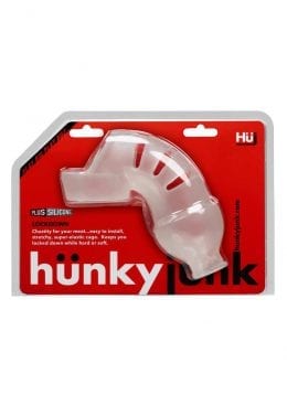 Hunkyjunk Lockdown Chastity Silicone Blend Cock Cage Ice 4.75 Inches